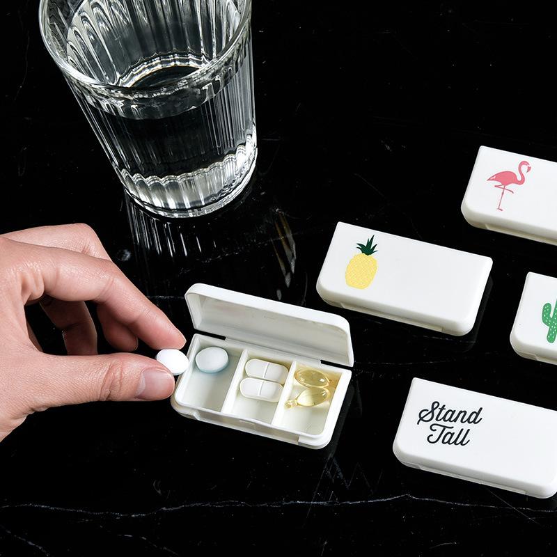 1 Pc 3 Lattices Pill Box Tablet Cactus Leaf Pillbox Dispenser Medicine Boxes Dispensing Medical Kit Mini Organizer Case