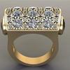 Sanjie Jewelry Золотое кольцо 18K с имитацией черного бриллианта в стиле хип-хоп - Европейский и американский стиль.