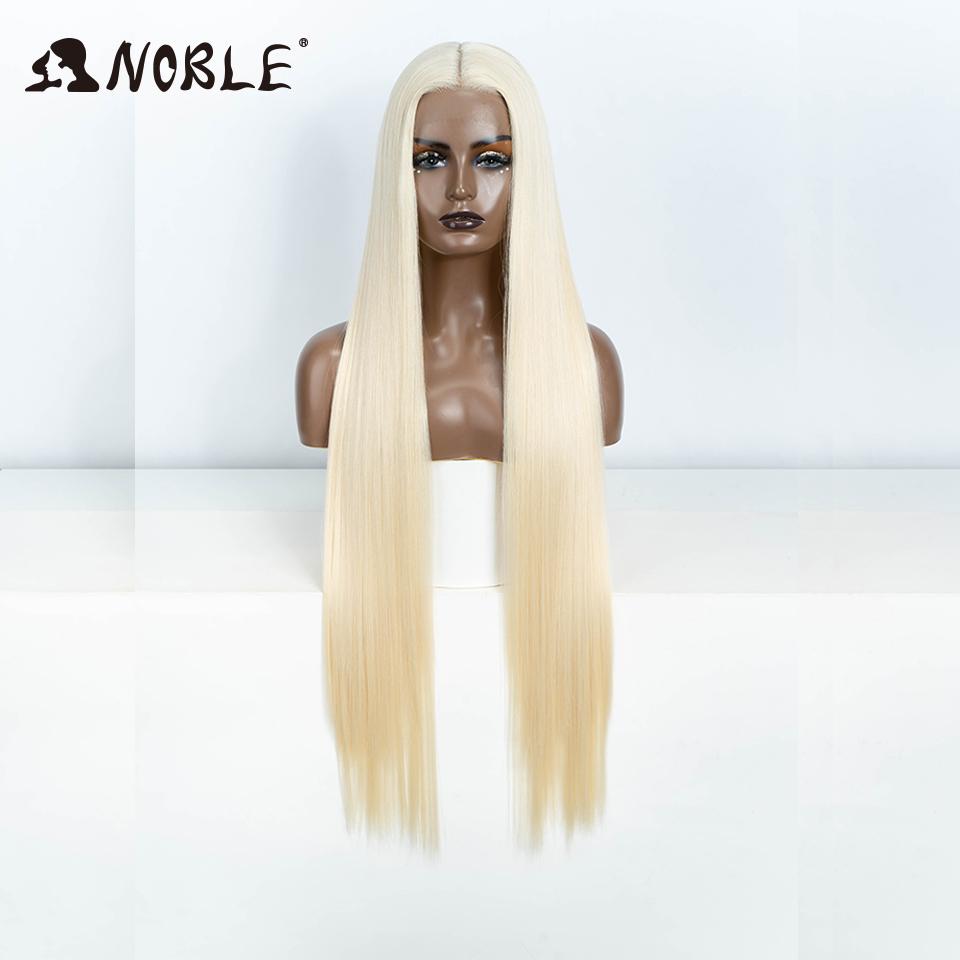 38 Inch Long Straight Synthetic Lace Front Wig Dark Brown Heat Resistant Lace Frontal Wig Natural Looking Glueless Wig For Women