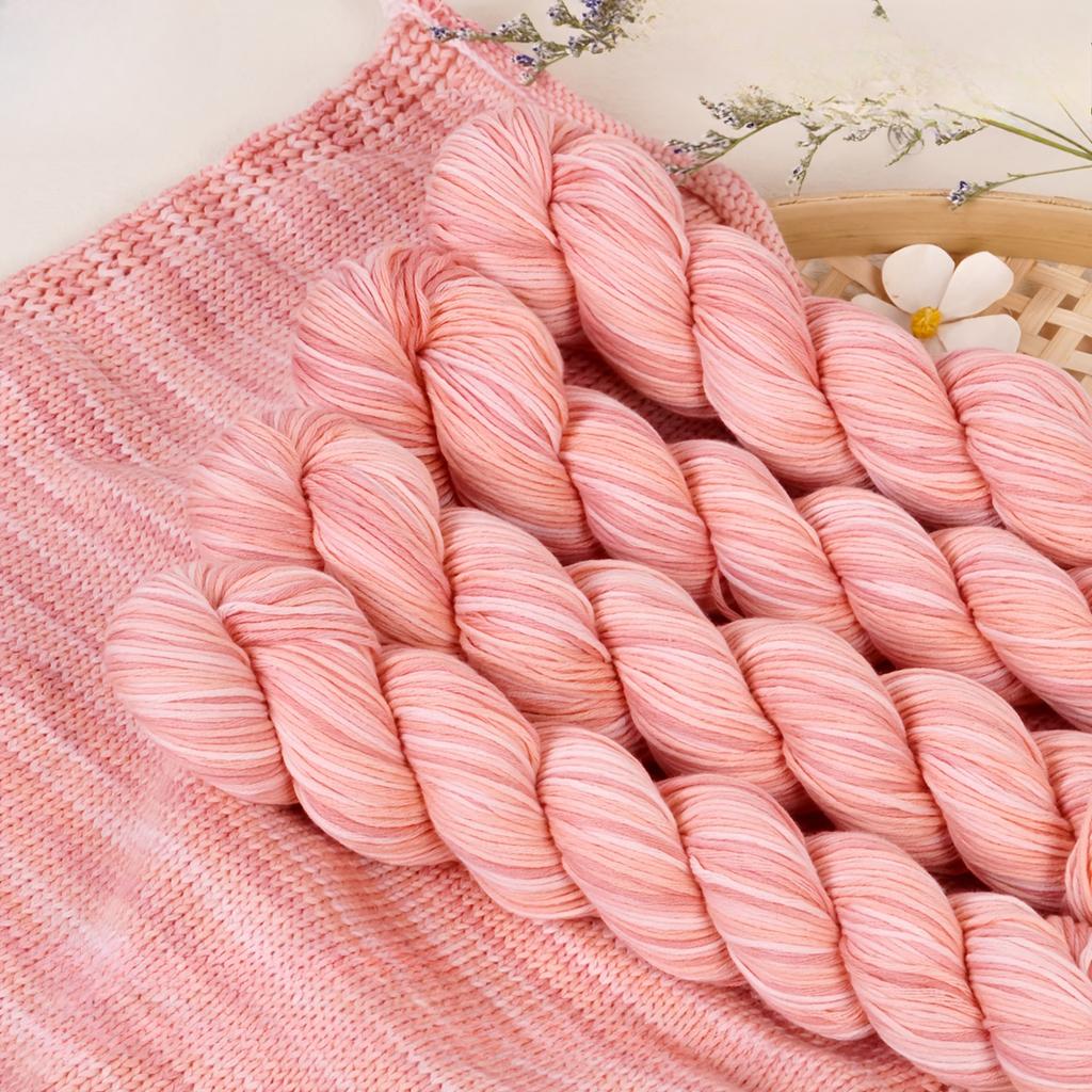 4-Pack Cotton Yarn 200g (4x50g ) Breathable Soft Woven Thread for Knitting Crochet Mixed Colors Lightweight for Sweaters Yarns