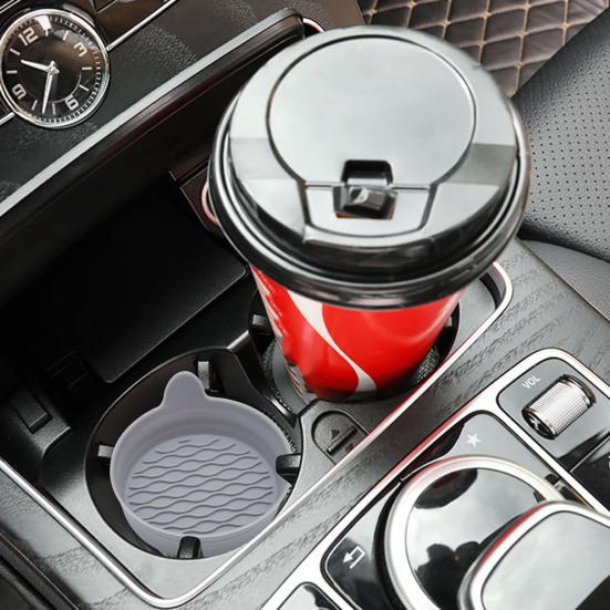 Car Cup Coaster Silicone Non-Slip Water Cup Mat with Finger Groove Design Washable Car