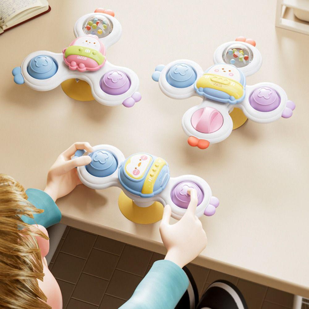 3Pcs/Set Cartoon Animal Pattern Suction Cup Spinner Toys Cartoon Animal Spinner Baby Bath Time