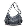 Retro denim bag women's new fashion commuter tote bag casual simple large capacity one-shoulder crossbody bag trend