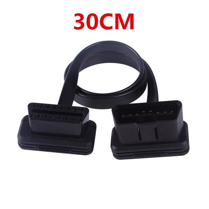 100cm 60cm Flat Thin As Noodle OBD2 OBDII OBD 16Pin ELM327 Male To Female Elbow Extension Cable Diagnostic Scanner Connector