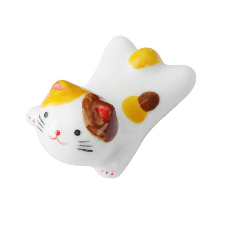 1 Piece of Chinese Style Creative Cat Durable Chopstick Holder Ceramic Cute Holder Portable Holder Decoration