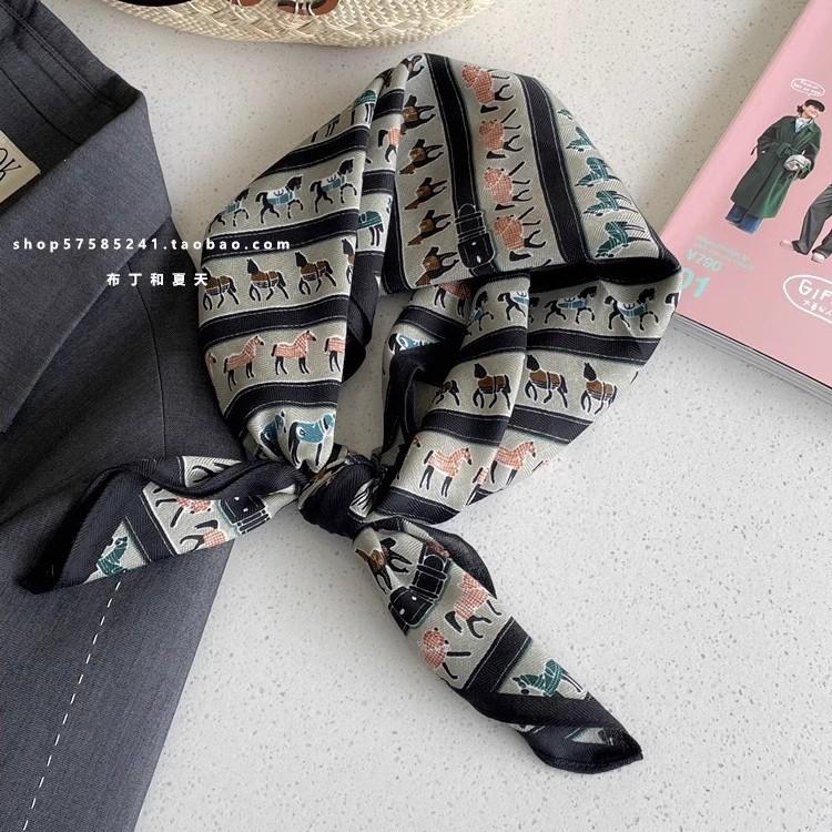 Pony Belt Printed Large Square Scarf Soft and Skin Friendly Shawl Breathable Neck Scarf Silk Scarf for Women