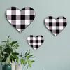 3 Pcs Wooden Heart Wall Decor Vintage Heart Shaped Wall Sign Rustic Hanging Love Plaque for Kitchen Bedroom Bathroom Living Room Farmhouse