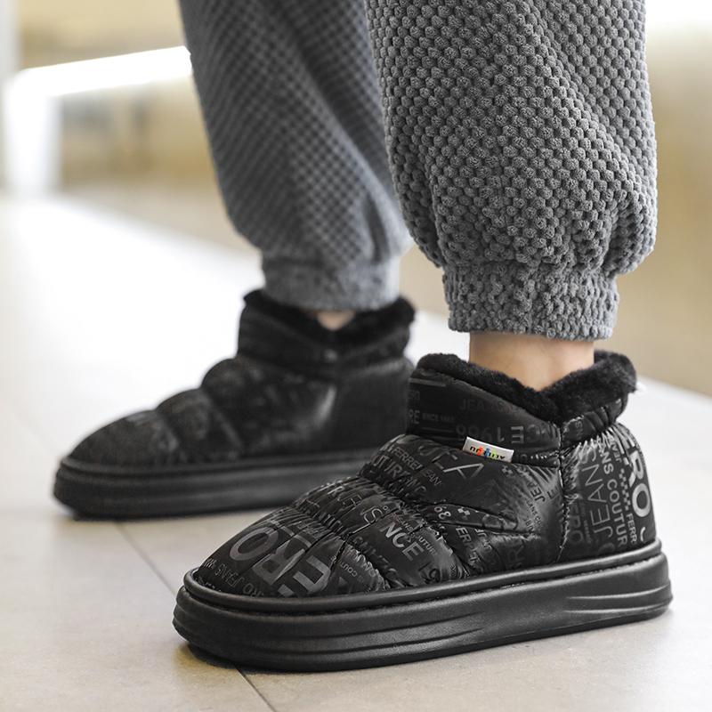 Теплая зимняя хлопковая обувь, женские теплые меховые домашние тапочки, нескользящие плюшевые тапочки из ЭВА, домашние тапочки для пар с толстой подошвой, шлепанцы