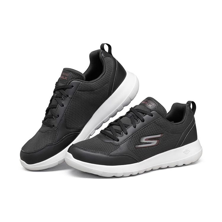 Skechers Go Walk Max Простая Эстетика Сетчатые Прочные Низкие Беговые Кроссовки Мужские Кроссовка Черные 216166-BKW