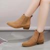 Fashion Women ' S  Boots 2024 Autumn Pointed Suede Thick Heel Booties Women Plus Size 43 Zipper Heeled Ankle Boots Botas De Mujer