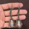 Laguna Lace Agate Handmade Copper Wire Wrap Jewelry Earring 3.86 t1F63