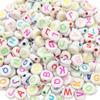 Mixed Letter Acrylic Beads Round Flat Alphabet Digital Cube Loose Spacer Beads For Jewelry Making Handmade Diy Bracelet Necklace