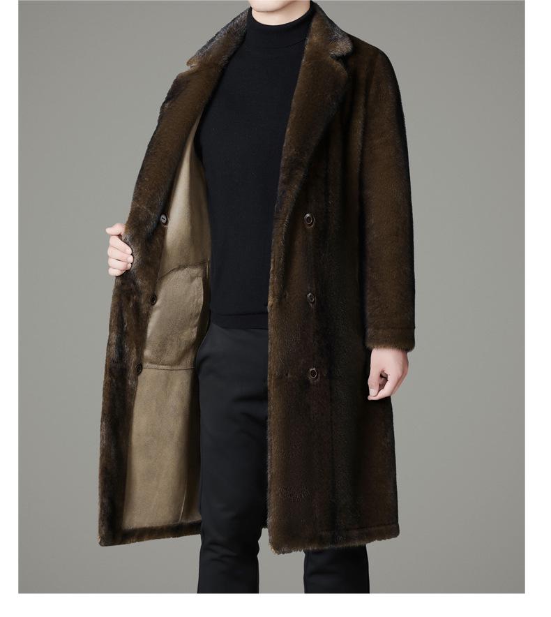 Мужская двусторонняя ветровка из меха норки 2025 года - Зимняя мода для среднего возраста