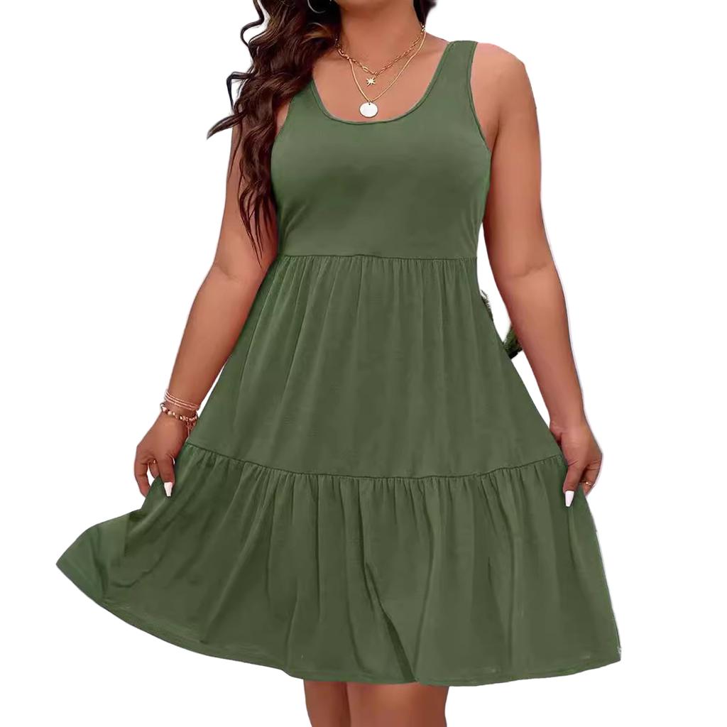 Women's Summer Casual   A Line Dress Tiered Sleeveless Sundresses Beach Vacation Outfits