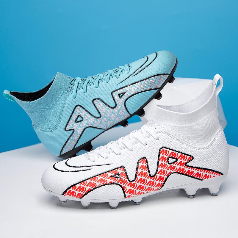 New Football Shoes Men's High-top Adult AG Spikes Artificial Grass Game Training Shoes C Romesi Sneakers Broken Nails