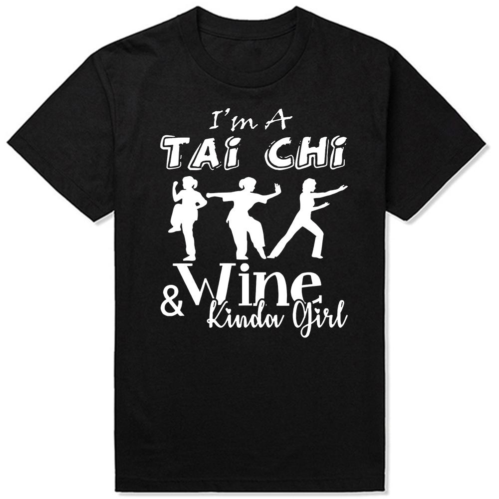Забавные футболки с графикой I'm A Tai Chi Wine Girl, мужская и женская мода, повседневная футболка, 100% хлопок, свободная футболка оверсайз, лето
