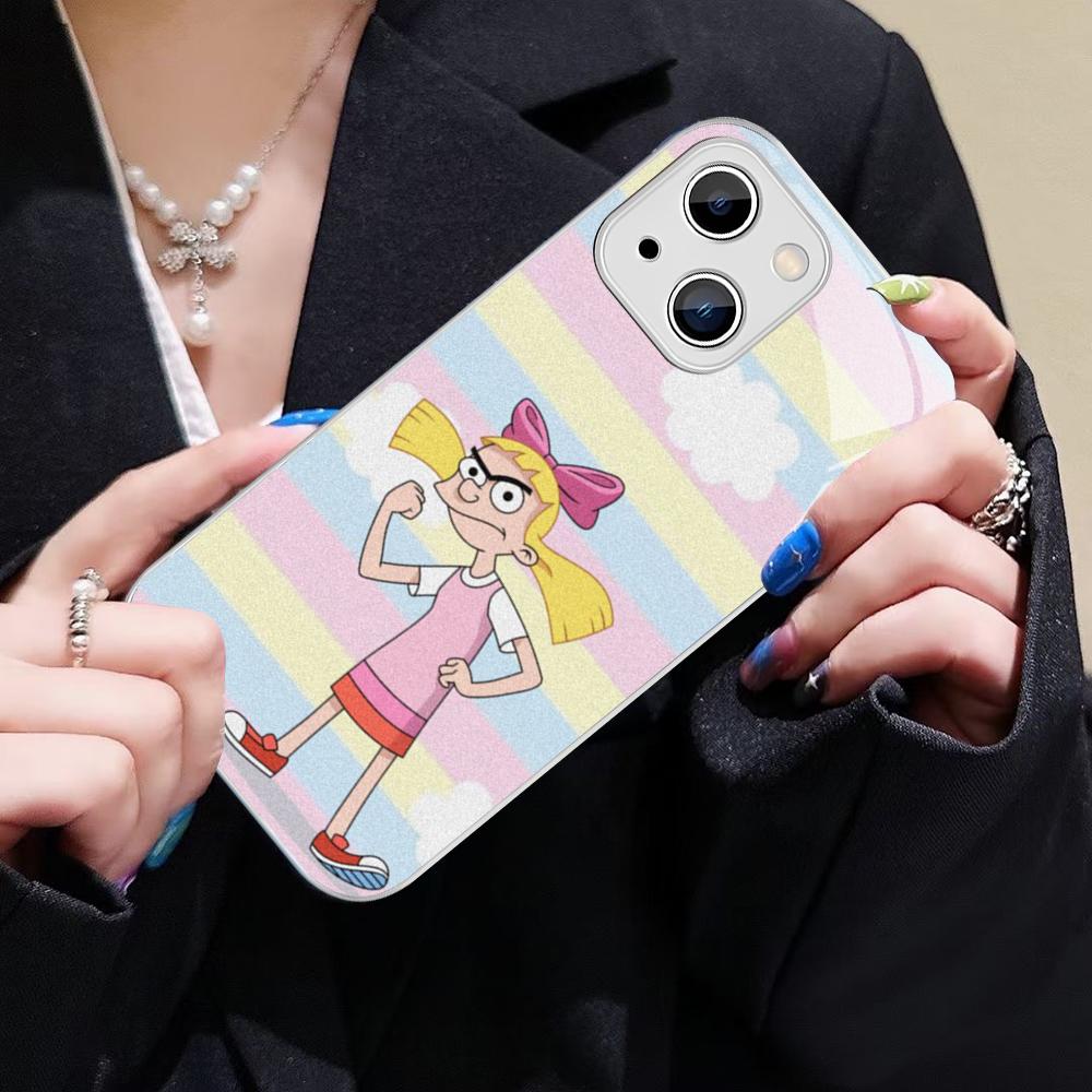 Hey A_Arnolds Cartoon Phone Case For IPhone 14 13 12 Mini 11 Pro XS Max X XR 14 Plus Tempered Glass Cover