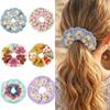 Elastic Crocheted Flower Scrunchies Flores Sweet Hair Tie Exquisite Knitted Hair Rope  Girls