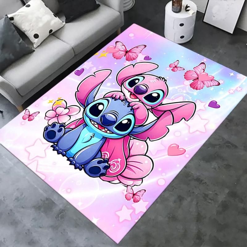 Office Rug Stitch, Cute theme 3D Printed Anti-Slip Rug-Machine Washable for Living Room