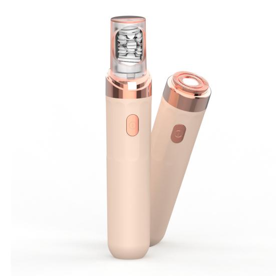 Электробритва с двумя головками, перезаряжаемая через USB, водонепроницаемая, портативная, для мужчин, женщин, лица, тела, зоны бикини, рук, ног, удаление волос, эпилятор, бритва, триммер