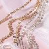 Luxurious Japanese-Style Zircon Nail Art Rhinestone Chain - Adjustable Real Gold Plated DIY Decoration