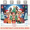 Party Backdrop Christmas Flat Festive Reindeer Family Multi Layered Celebrations Celebration Photo Booth Front Door Decor