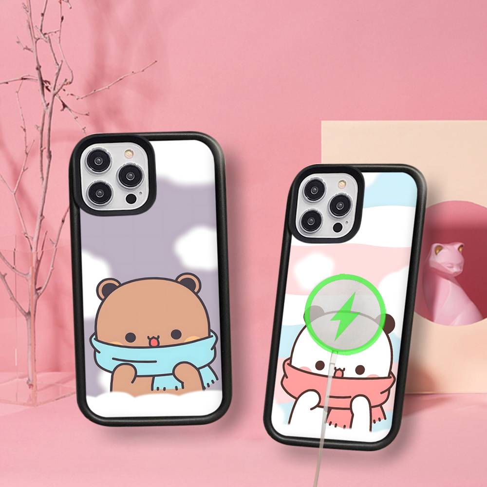 BUBU DUDU Мультяшный Матовый Магнитный Чехол Для Телефона Для IPhone 16 17 15 14 13 12 11 Для Magsafe Беспроводной Зарядки