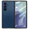For Samsung Galaxy Z Fold7 5G Case Litchi Texture PU Leather Coated PC + TPU Protective Phone Back Cover