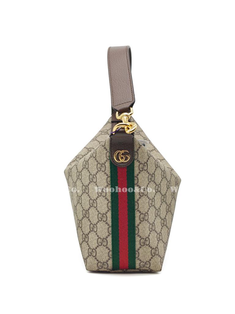 Gucci Ophidia Съемный плечевой ремень Застежка-молния Сумка Supreme из холста для ношения в руке или на плече Женская Коричневая