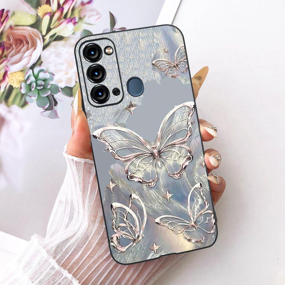 Soft Clear Silicone Casing For Itel Vision 3 Turbo Phone Case Vision 2S Cover Cartoon Cat Dragon Flower Butterfly Pattern Coque
