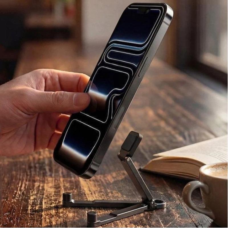 Mini Foldable Keychain Phone Stand Multi-Angle Adjustable Portable Cell Phone Holder for Cafe Work Outdoor Relaxation