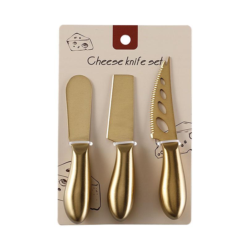 Полая ручка из нержавеющей стали, Золотой нож для сыра, Набор ножей для сыра, Упаковка для переплета карт, Ножи и вилки в стиле вестерн