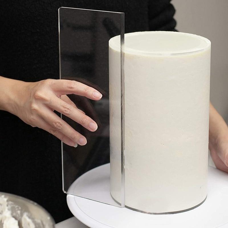 Прозрачный скребок для крема для торта, скребок для изготовления тортов, прямоугольный акриловый инструмент для выпечки торта, инструменты для украшения торта, кухонные инструменты