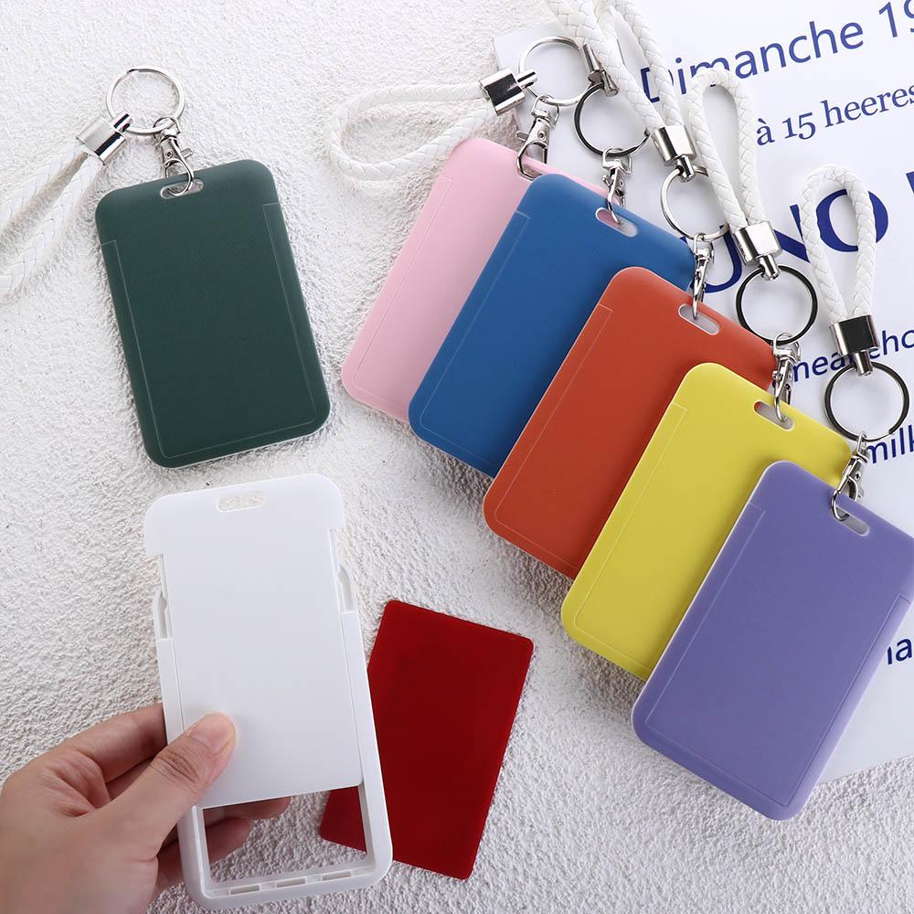 Card Work Card Keyring Business ID Card Protective Badge Holders ID Card Holders Bus Card Cover