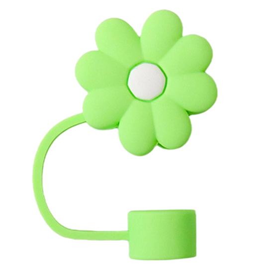 9Pcs Cute Floral Straw Sleeves with Durable Silicone Plugs Deform-resistant Break-resistant Colorful Straw Covers
