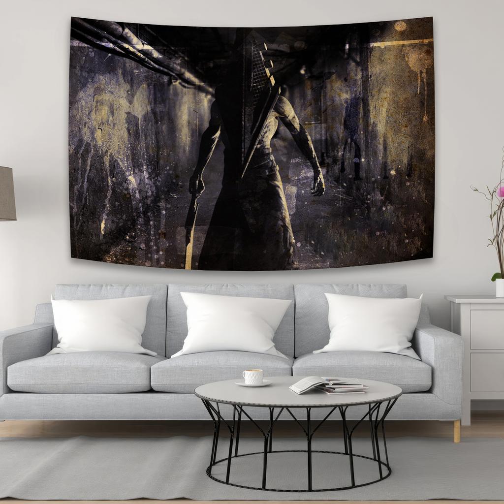 Silent Hill Dream Theme Tapestry Scandinavian Ins Style Ink Wall Hanging for Bedroom Living Room Decorative Home Decor