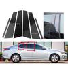Накладка-стикер на стойку кузова (BC Pillar), накладка на дверное окно для KIA Optima K5 2011-2015, глянцевый черный / стиль карбона