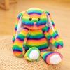 New Product: New Rainbow Striped Rabbit Plush Toy Doll For Easter, A Perfect Gift For Children