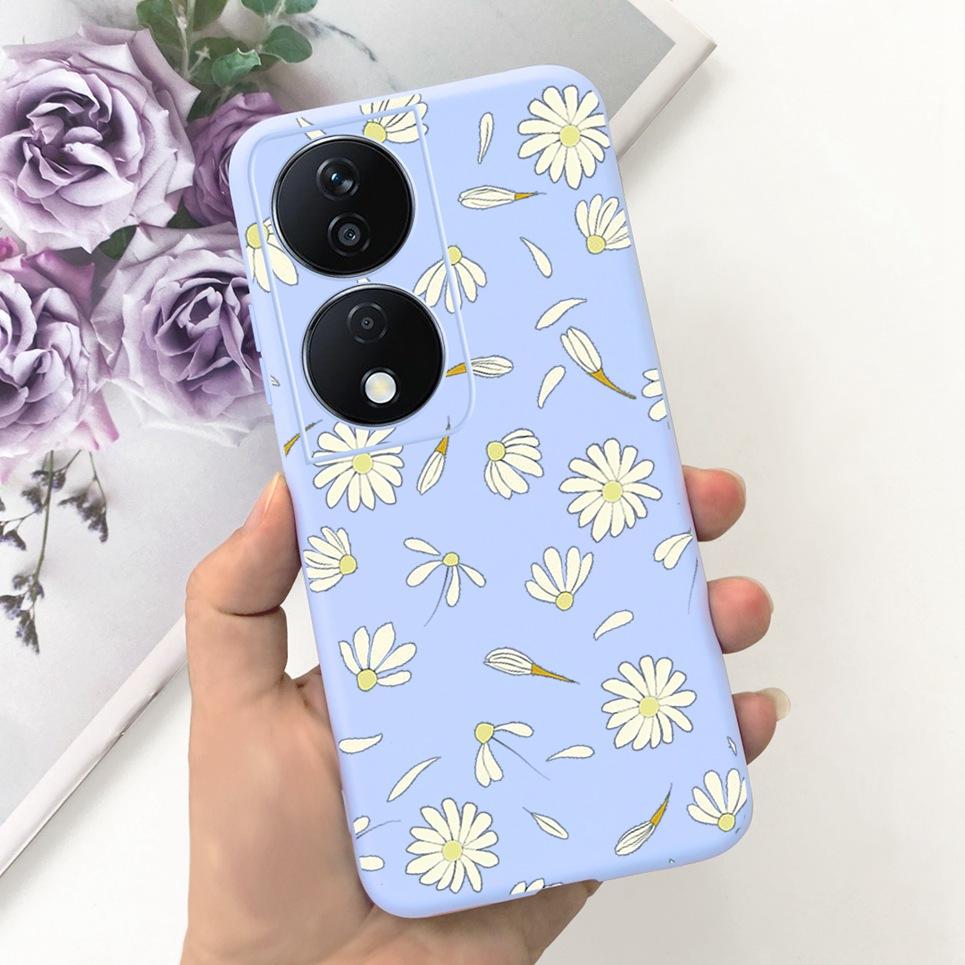 Чехол для Honor X7b Девчачий Модный Цветочный Чехол Бампер для Huawei HonorX7b CLK-LX1 CLK-LX2 6.8" Ударопрочный Мягкий Силиконовый Чехол