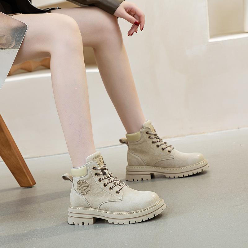 Ботинки женские из натуральной кожи на толстой подошве Мотоциклетная рабочая одежда для отдыха на природе Женские ботильоны Обувь для женщин Zapatos
