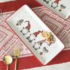 Rectangular Ceramic Dinner Plate Christmas Plate Santa Claus Pattern Afternoon Tea Dessert Tray Kitchen Steak Plate Tableware