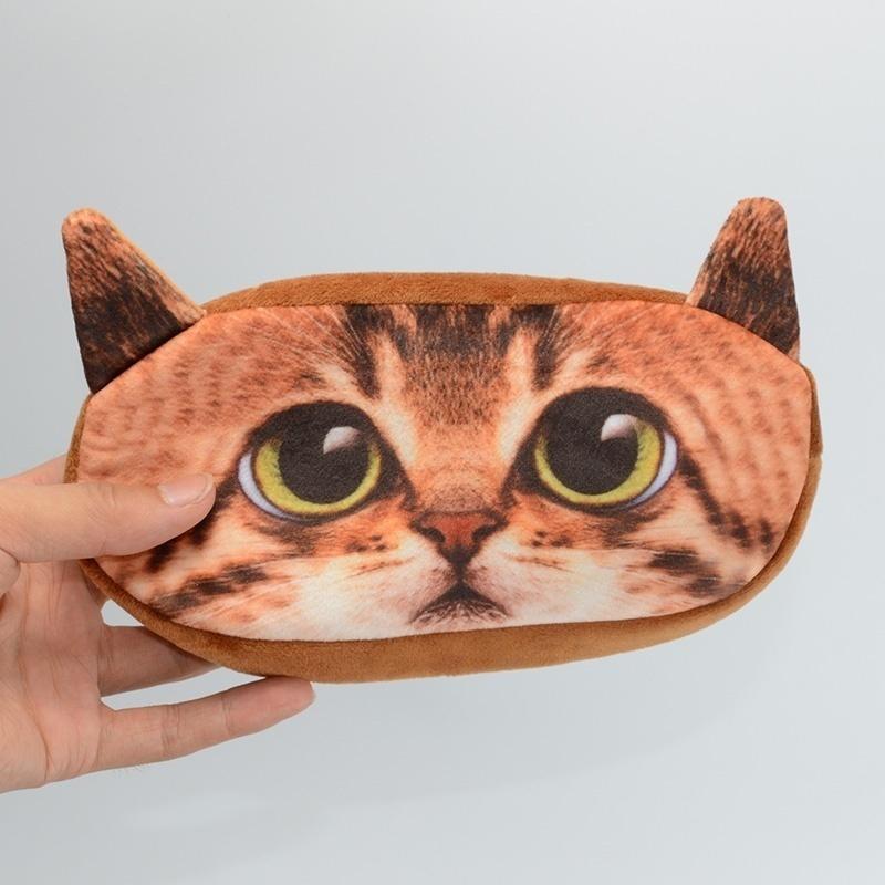 1 шт. 3D Печать с кошачьим узором Пенал Материал Сумка-кошелек для ручек Плюшевая коробка Школьные принадлежности