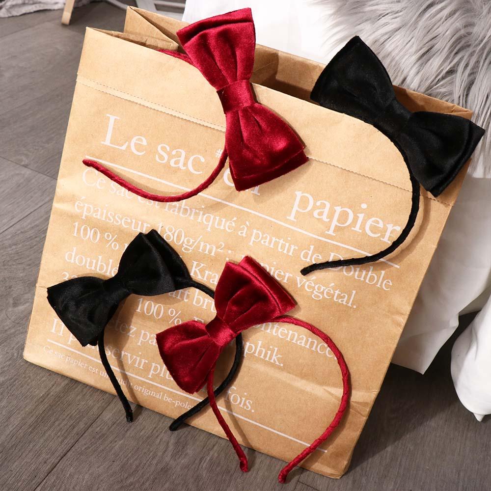 Для девочек Нескользящая Милое украшение Детская повязка для волос Бархатный бант Повязка для волос Принцесса Ободок для волос