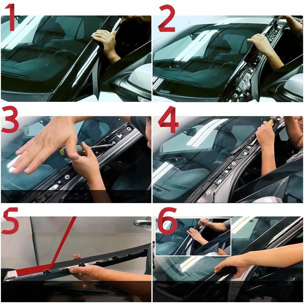 For Ford Explorer 2011-2019 1 Pair Left Right Windshield Set-Glass Side Pillar Molding Cover Winscreen Window Trim BB5Z7803136AB