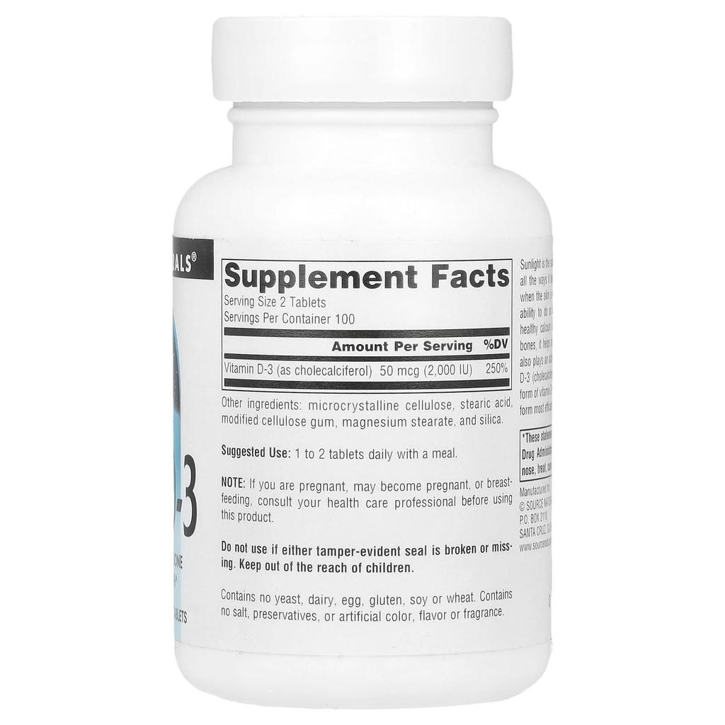 Vitamin D-3, 25Mcg(1,000Iu), 200 tablets