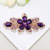 Women Fashion Flower Leaf Crystal Rhinestone Hair Barrette Clip Hairpin Jewelry