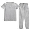 Spring and Summer Men's Pajamas Suit Modal Viscose Fiber Short-sleeved Trousers Loose  Casual Home Wear
