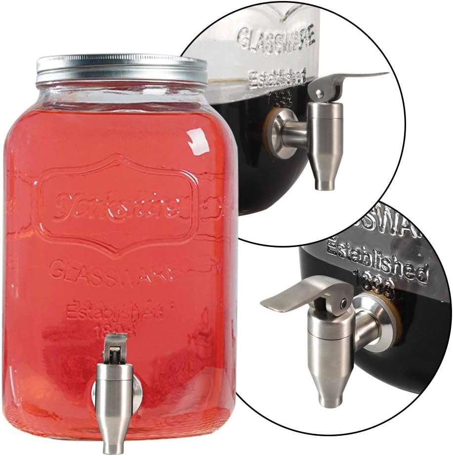 Stainless Steel Beverage Dispenser Tap Replacement Push Style Food Grade Polished Finish