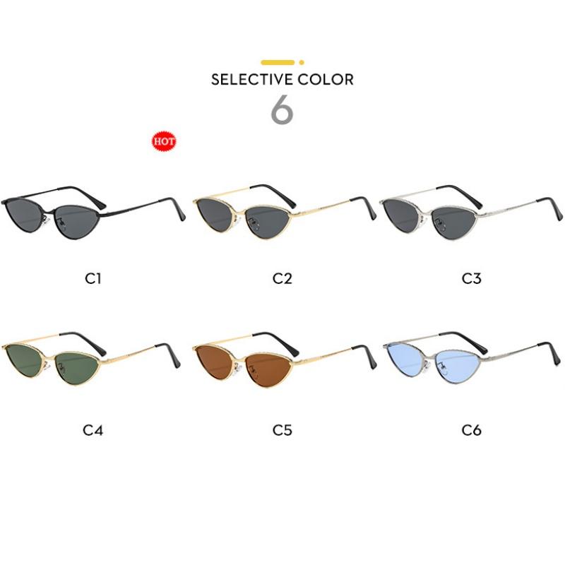 Women's sunglasses men's and women's retro metal cat eye sunglasses