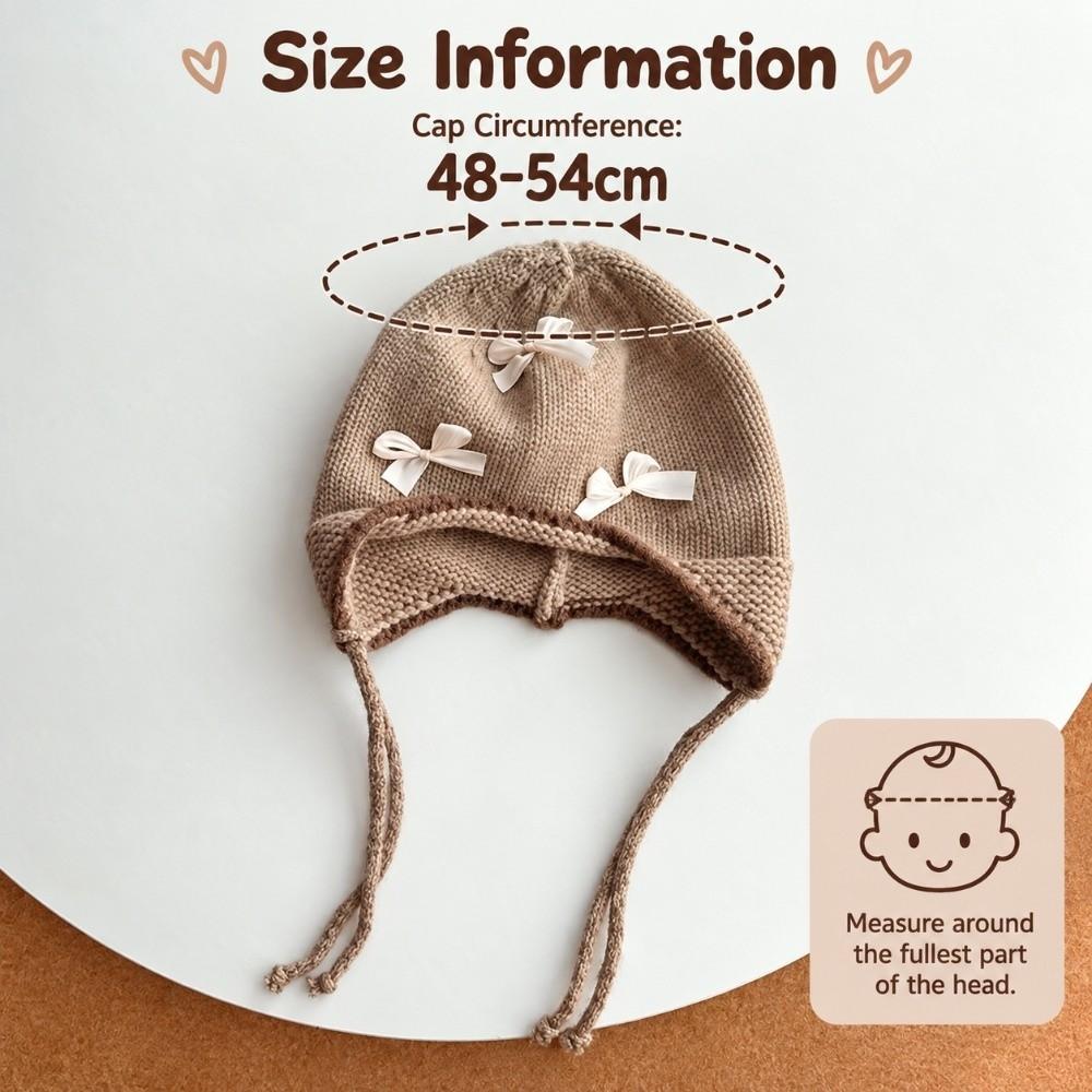 Adjustable Tie-up Baby Knitted Hat Skin-Friendly Winter Infant Cap New Baby Beanie Hat Winter